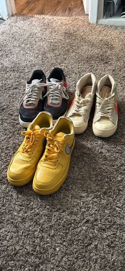 Off-White Blazer Mid “All Hallows Eve” (worn) * AF1 LV8 “Alter & Reveal” * Off-White ICA AF1 “University Gold” (best pair)