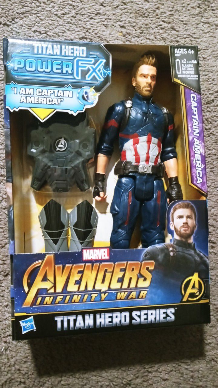 Brand new Titan hero Power FX Captain America Avengers Infinity War 12 inch figure