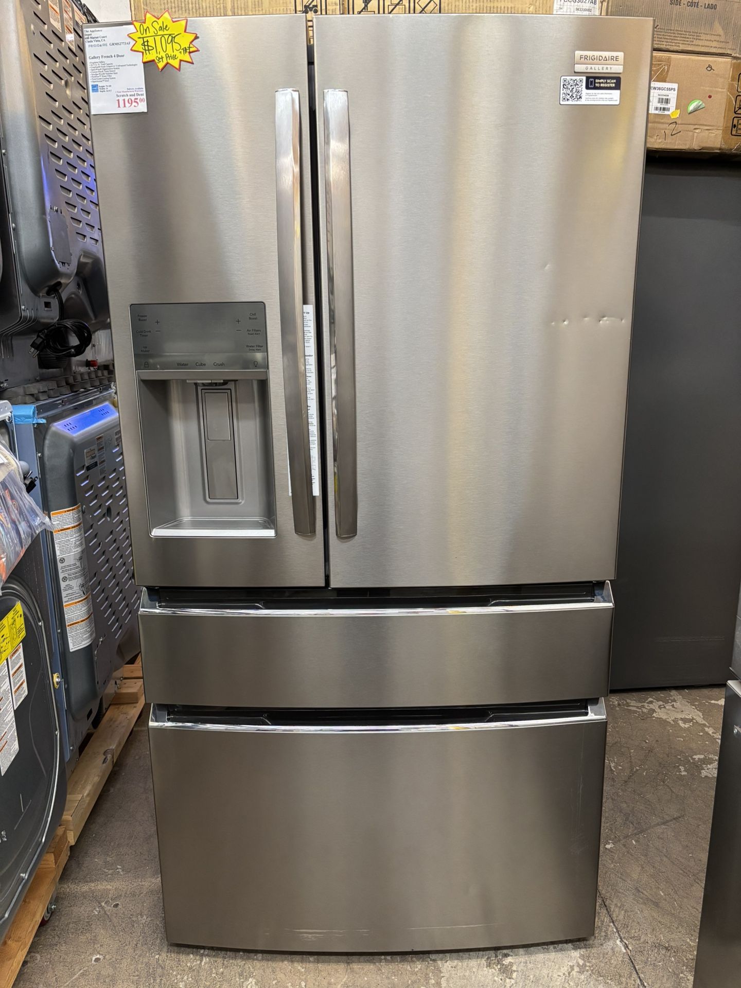 New! Frigidaire Gallery French 4 Door Refrigerator