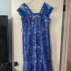 Royal Blue Floor Length Dress