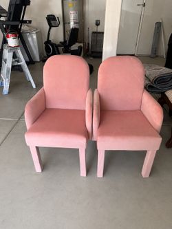 Pink Velvet Accent Chairs (Set of 2)