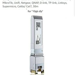 SFP+10GBASE-T Transceiver Copper RJ45 Module Compatible for Cisco SFP-10G-T-S, Meraki MA-SFP-10G-T, MikroTik, Unifi, Netgear, QNAP, D-link, TP-link, L