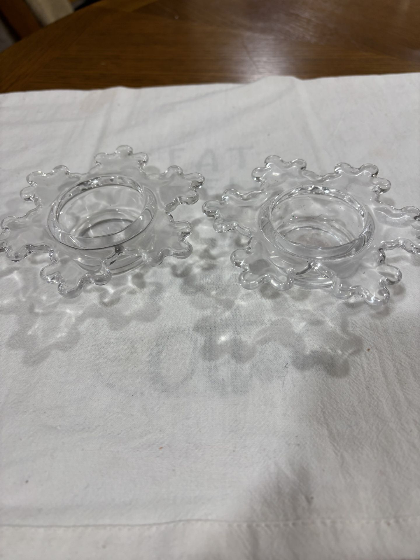 Crate & Barrel Snowflake Votive Snowflake Candle Holders