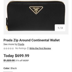 Prada Zip Wallet New Open In Box