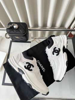 Chanel White & Black Sneakers - Brand New