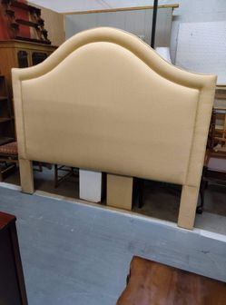  Custom Made King Size Upholstered Headboard + King Size Matching Bed Skirt