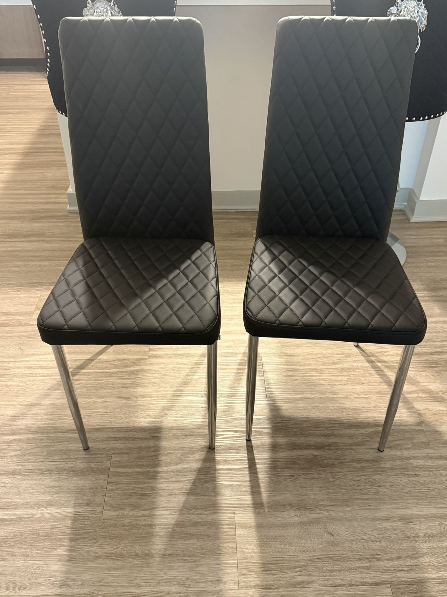 6 Faux Leather Dining Chairs For Sale