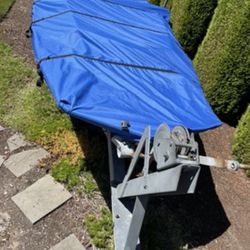 12’ Fiber Glass Boat & Galvanized Trailer 