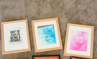 Set of 3 Light Wood Picture Frames – Like New