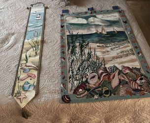Coastal Beach Tapestry Wall Hanging Set
