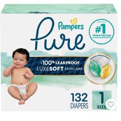 Pampers Pure Size 1 Diapers - 132 Count