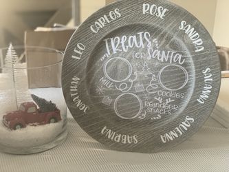 Santa cookies & Milk PERSONALIZED plate