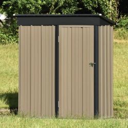 << Big Sales >> 5' x 3' Outdoor Storage Shed, Small Metal Shed (16.6 Sq.Ft Land) with Lockable Door