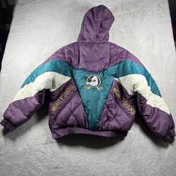 Vintage 90s Anaheim Mighty Ducks Pro Player Puffer Jacket Youth XL Men’s S
