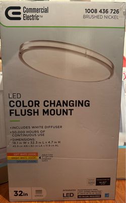 2 Commercial Electric 32” LED Oval Ceiling Lights – New in Box