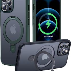 CASEKOO Designed for iPhone 12 Pro Max Case with Magnetic Invisible Stand [Military Drop Protection] [Compatible with MagSafe] Shockproof Slim Translu