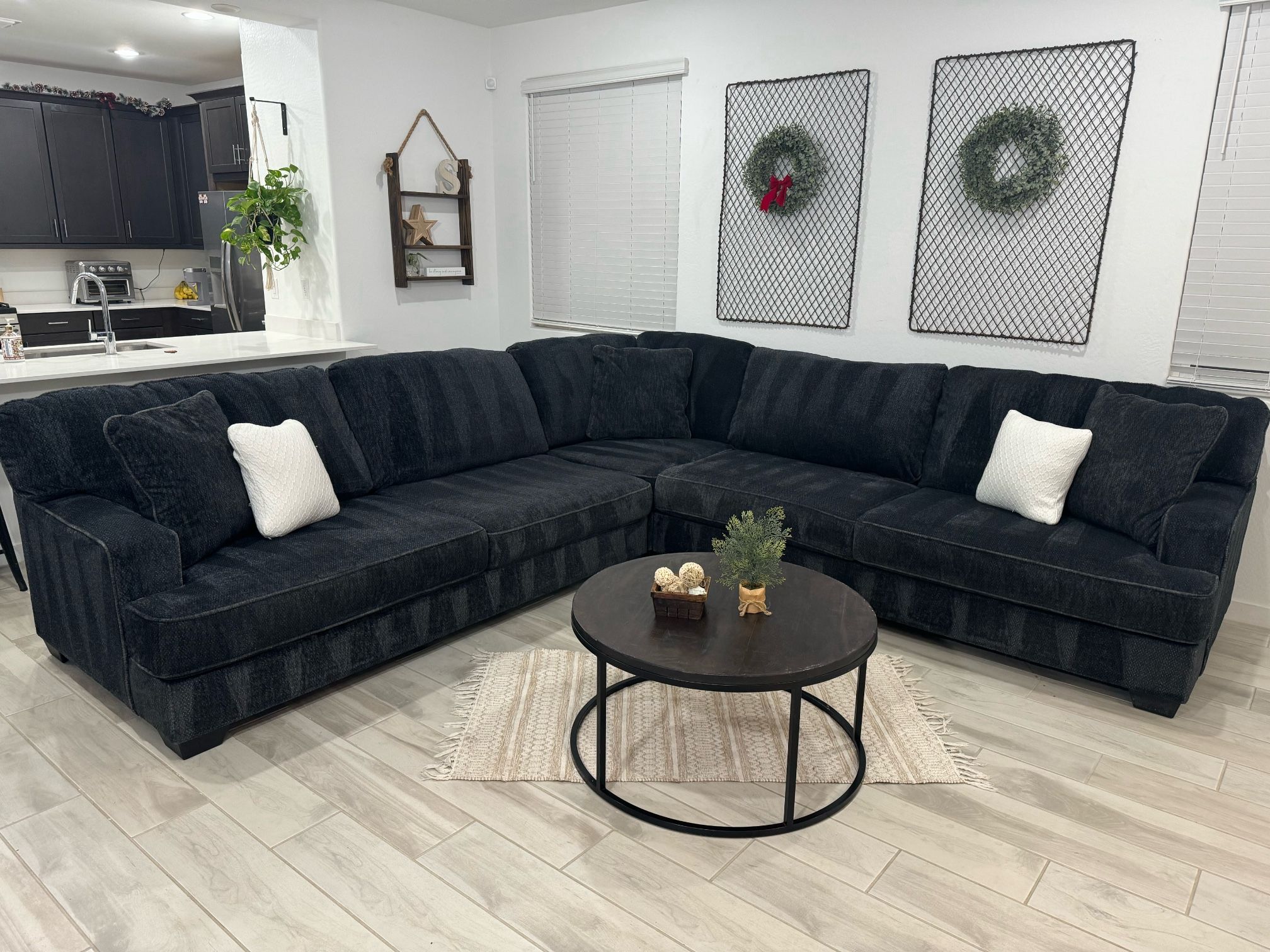 Huge Dark Grey Rawcliffe Sectional Couch