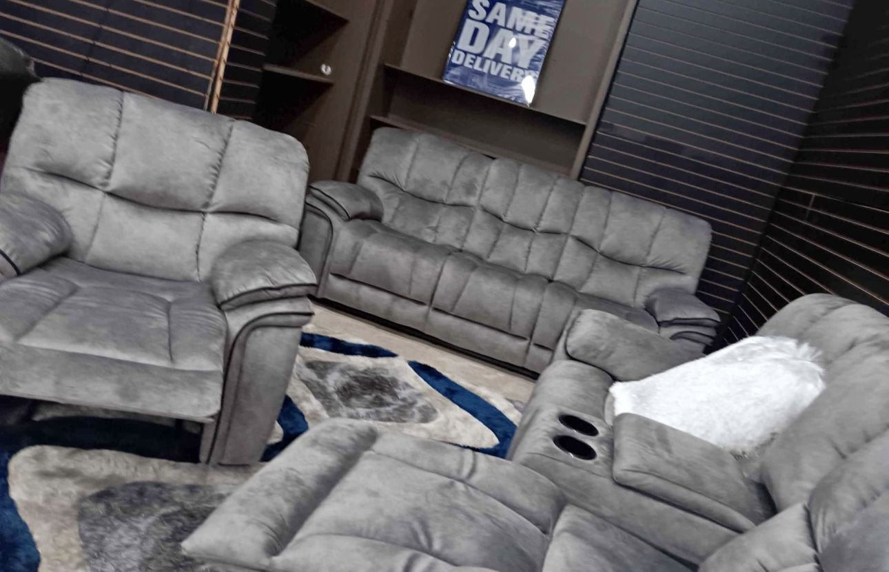 Barcelona, Two Piece Sofa Loveseat Reclining Set $1099 With Easy Financing