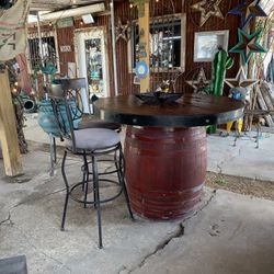  Wood Barrel Table 