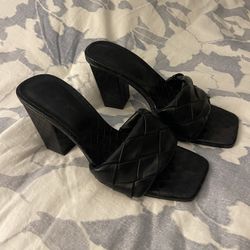 Black Braided Heels 