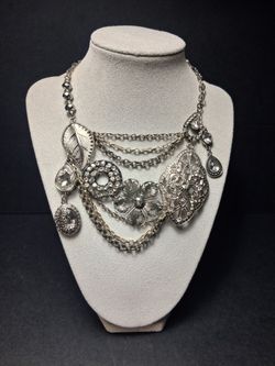 Silver Tone Statement Necklace
