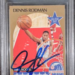 Dennis Rodman Signed 1990 NBA Hoops All-Star Card - Beckett Authentic