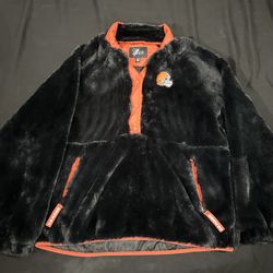 Cleveland Browns Soft Faux Fur Womens Jacket Size L
