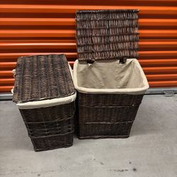 Wicker Hamper Basket - $20