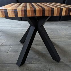Handmade Wood and Metal Table / End Table