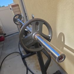 Weights Bar and 50lbs Will Through In Bench Free