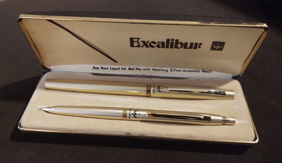 Vintage Excalibur Pen And Mechanical Pencil Set