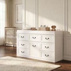 ❤️‍🔥 #B 7-Drawer Dresser with Tilt-Out Laundry Hamper ( grey)