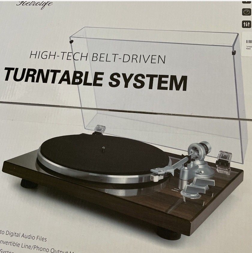 Retrolife HQ-KZ006 High-Tech Belt-Driven Turntable System BARK BROWN New