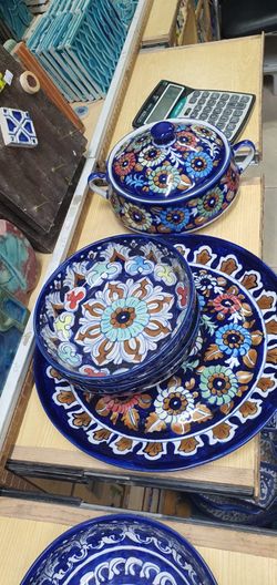 hand made blue high quality crockery