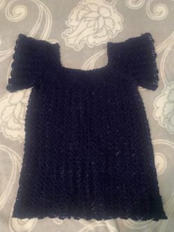 Crotcheted Blouse With Flutter Sleeves