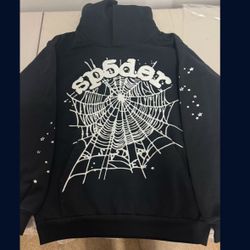 Sp5der Hoodie black And White 