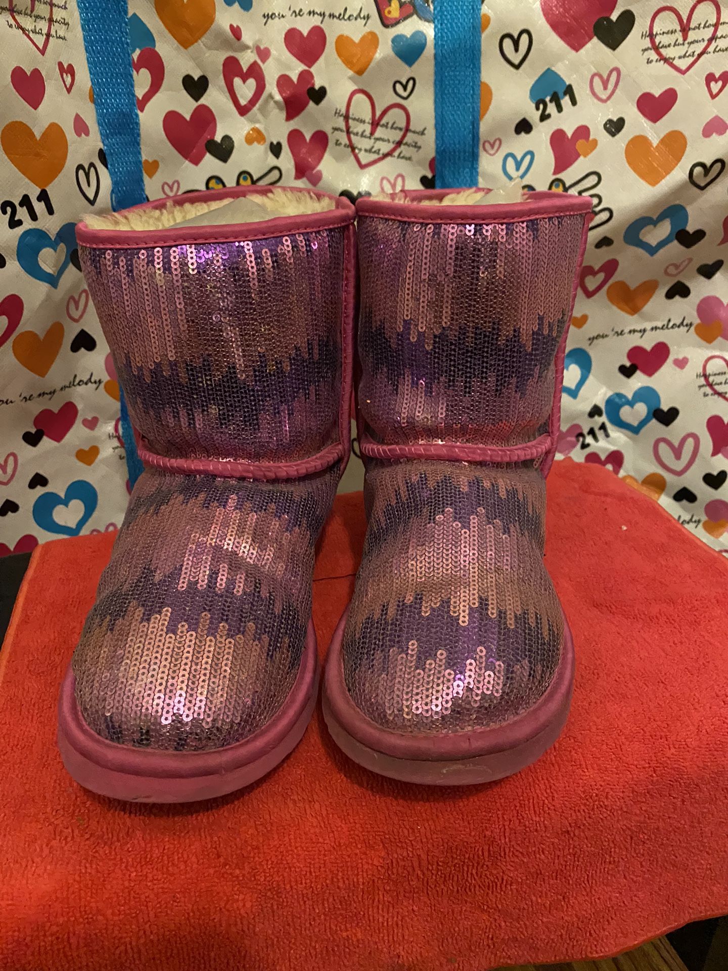 Uggs Sequin Pink/ Purple Size 6