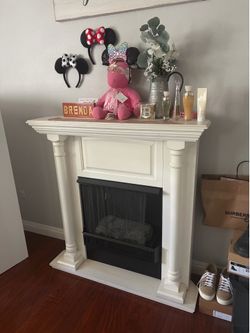 White decor fire place