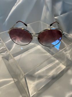 Burberry Round Metal Frame Sunglasses Pink Gradient Lenses