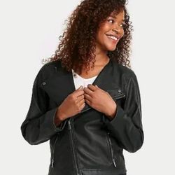 Knox Rose Women's Moto Jacket Faux Leather XS 