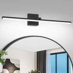32” LED Bathroom Vanity Light – Black (6000K Cool White)