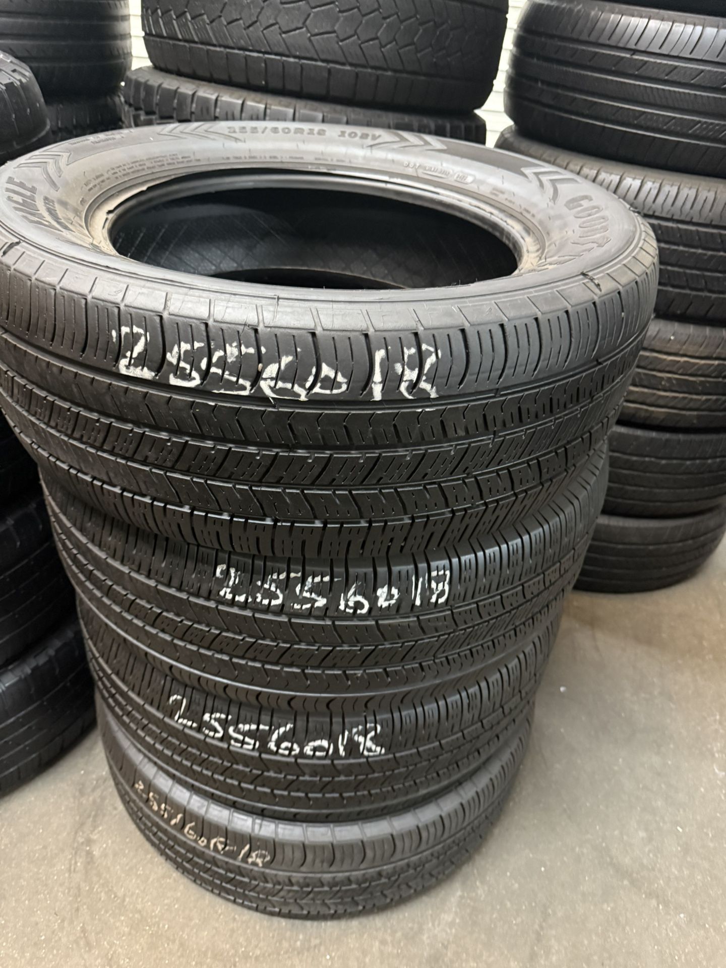 255/60r18 USED TIRES FOR SALE SET OF 4 TIRES $249 WITH INSTALLED CASH PRICE
