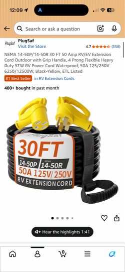 EV extension cord 50AMP