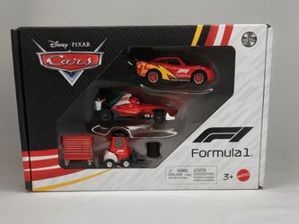 Disney Pixar Cars Formula 1 F1 3 Pack Box Lightning Francesco Alex Machino