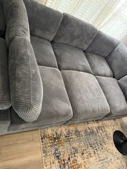 FREE DELIVERY ‼️ Gray  Modular corduroy Sectional Sofa 6 pc