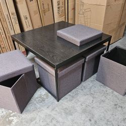 Black Coffee Table With Storage Cubes