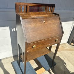 Antique Sheraton style American Mohagany drop front secretary desk