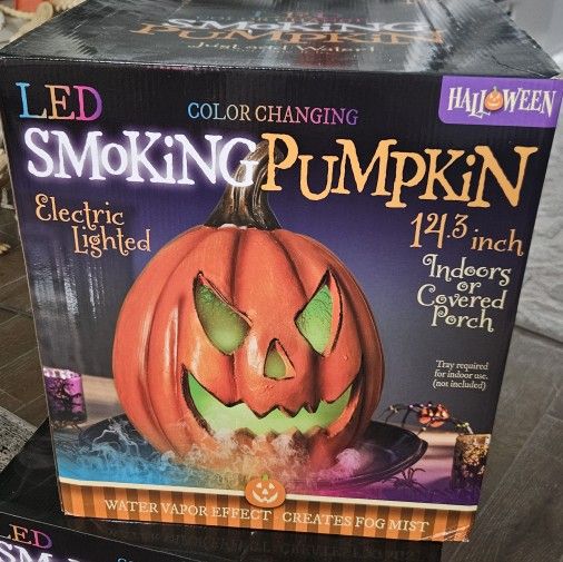 Halloween Decor Smoke Effect Light-Up Pumpkin (BRAND NEW) (Retails for $80) $25 each