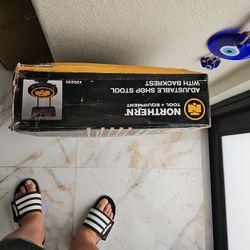 Adjustable Shop Stool W Backrest