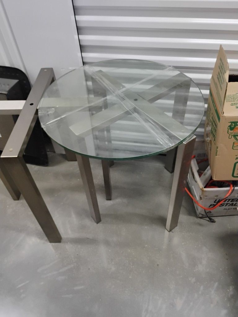 Ashley's Furniture -Glass And Metal End Tables